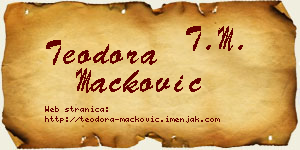 Teodora Mačković vizit kartica